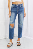 RISEN Full Size Emily High Rise Relaxed Jeans - OmniGlitz 