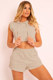 Hooded Crop Top & Pocketed Shorts Set - OmniGlitz 