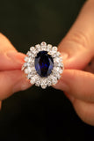 5 Carat Lab-Grown Sapphire Flower Shape Ring - OmniGlitz 