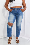 RISEN Full Size Emily High Rise Relaxed Jeans - OmniGlitz 