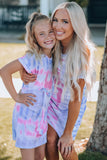 Women Tie-Dye Belted T-Shirt Dress - OmniGlitz 