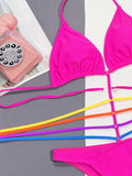 Halter Neck Strappy One-Piece Swimsuit - OmniGlitz 