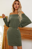 Off-Shoulder Long Sleeve Dress - OmniGlitz 