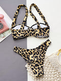 Leopard Ring Detail Bikini Set - OmniGlitz 