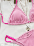 Ribbed Tie Back Bikini Set - OmniGlitz 