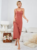 Scoop Neck Spaghetti Strap Night Dress - OmniGlitz 