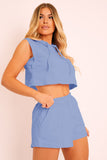 Hooded Crop Top & Pocketed Shorts Set - OmniGlitz 