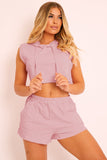 Hooded Crop Top & Pocketed Shorts Set - OmniGlitz 
