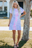 Women Tie-Dye Belted T-Shirt Dress - OmniGlitz 
