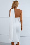 Cascading Detail Halter Neck Bodycon Dress - OmniGlitz 