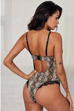 Spaghetti Strap Backless Leopard Printed Teddy - OmniGlitz 