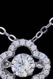 925 Sterling Silver Moissanite Flower Pendant Necklace - OmniGlitz 