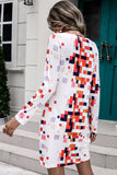 Rainbow Checker Twisted Long Sleeve Dress - OmniGlitz 