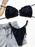 Frill Trill Halter Neck Bikini Set - OmniGlitz 