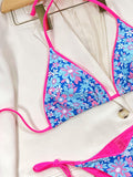 Floral Halter Neck Tie Side Bikini Set - OmniGlitz 