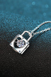 Moissanite Lock Pendant Necklace - OmniGlitz 