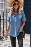 Button Front Collared Short Sleeve Shirt - OmniGlitz 