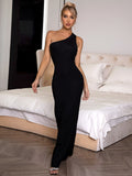 Cutout One-Shoulder Maxi Dress - OmniGlitz 
