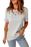 Distressed Round Neck Tee - OmniGlitz 