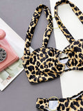 Leopard Ring Detail Bikini Set - OmniGlitz 