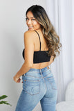 Zenana Full Size Textured Spaghetti Strap Bralette in Black - OmniGlitz 