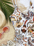 Printed Tie Back Scoop Neck One-Piece Swimsuit - OmniGlitz 